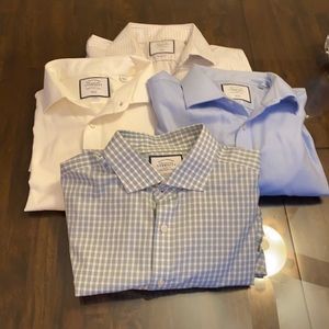 Charles Tyrwhitt Men's Non Iron Slim Fit Button Down Shirts, Lot of 4